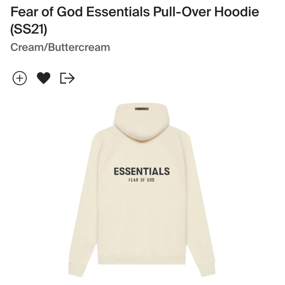 FEAR OF GOD ESSENTIALS PULL-OVER HOODIE